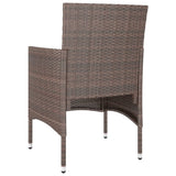 3 Piece Garden Dining Set Poly Rattan and Tempered Glass Brown - 45-Degree Angle