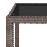 3 Piece Garden Dining Set Poly Rattan and Tempered Glass Brown - Extra Image