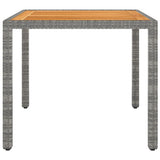 3 Piece Garden Dining Set Poly Rattan & Solid Acacia Wood Grey