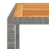 3 Piece Garden Dining Set Poly Rattan & Solid Acacia Wood Grey - Extra Image