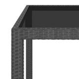 3 Piece Garden Dining Set Poly Rattan and Tempered Glass Black - Extra Image