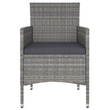 5 Piece Garden Dining Set Poly Rattan and Tempered Glass Grey - Top-Down View