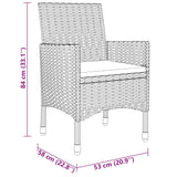 5 Piece Garden Dining Set Poly Rattan and Tempered Glass Grey - Close-Up Angle
