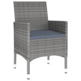 5 Piece Garden Dining Set Poly Rattan Grey - Side View