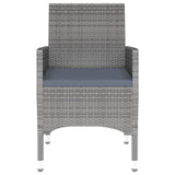 5 Piece Garden Dining Set Poly Rattan Grey - Top-Down View