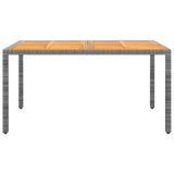 5 Piece Garden Dining Set Poly Rattan Grey - Rear View