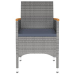 5 Piece Garden Dining Set Poly Rattan and Tempered Glass Grey