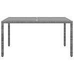 5 Piece Garden Dining Set Poly Rattan and Tempered Glass Grey