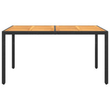 7 Piece Garden Dining Set Poly Rattan Black - Rear View