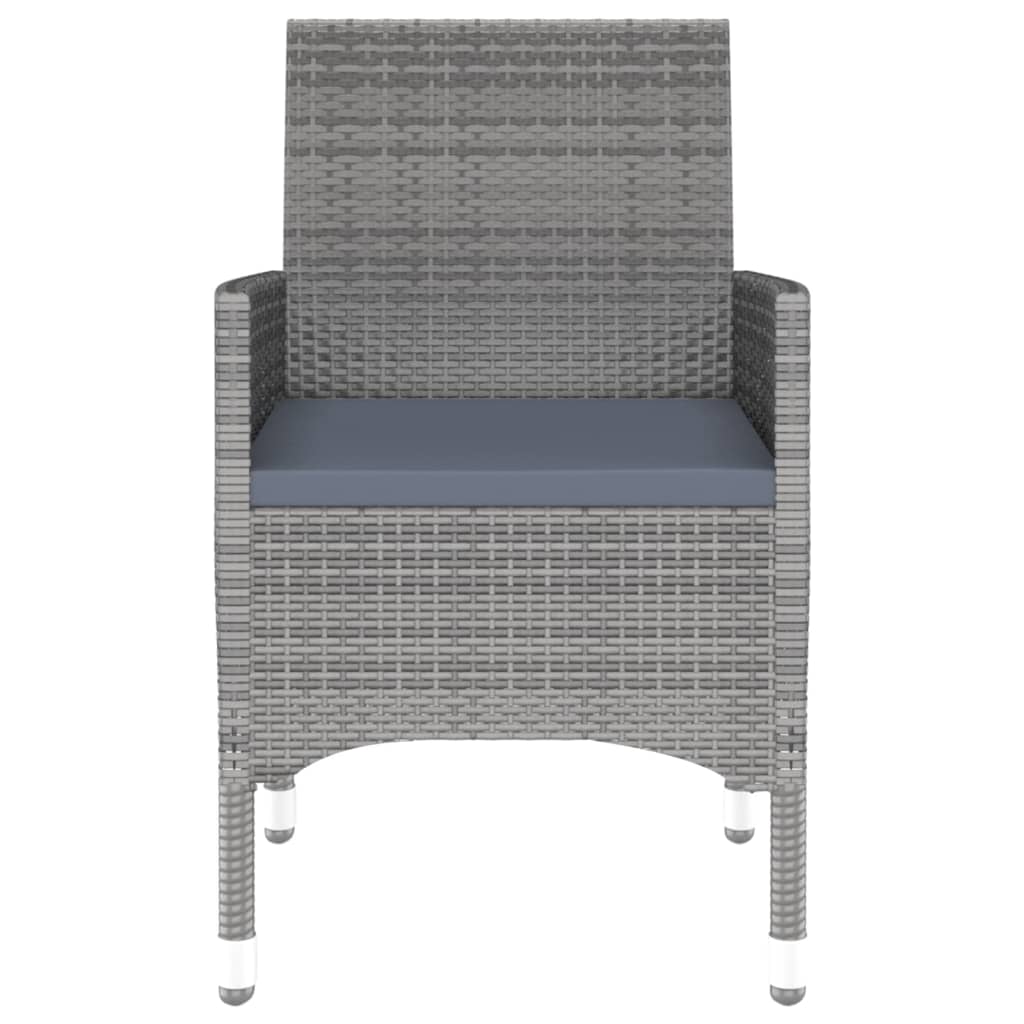 7 Piece Garden Dining Set Poly Rattan Grey