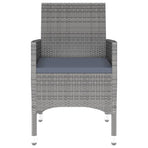 7 Piece Garden Dining Set Poly Rattan Grey
