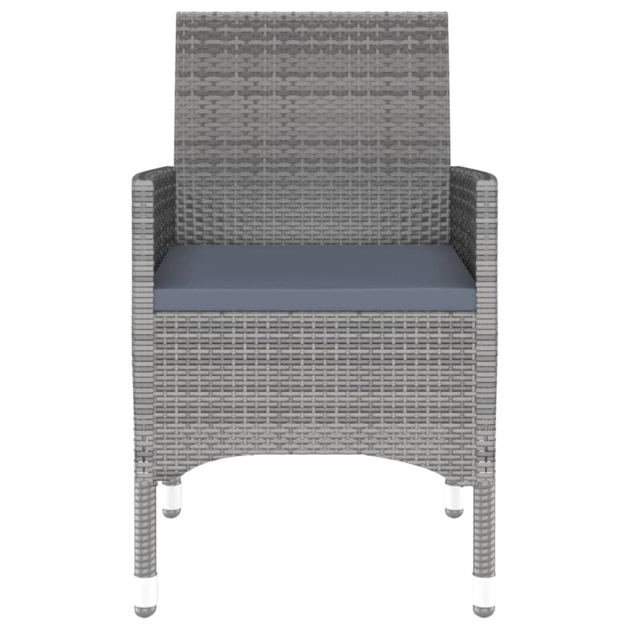 7 Piece Garden Dining Set Poly Rattan Grey