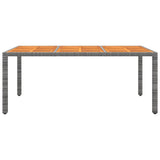 7 Piece Garden Dining Set Poly Rattan Grey - Rear View