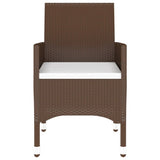 9 Piece Garden Dining Set Poly Rattan Brown - Rear View