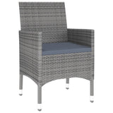 9 Piece Garden Dining Set Poly Rattan Grey - 45-Degree Angle