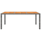 9 Piece Garden Dining Set Poly Rattan Grey - Top-Down View