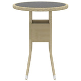 3 Piece Garden Dining Set Poly Rattan Beige