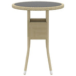 3 Piece Garden Dining Set Poly Rattan Beige