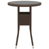 3 Piece Garden Dining Set Poly Rattan Brown