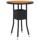 3 Piece Garden Dining Set Poly Rattan Black - Side View