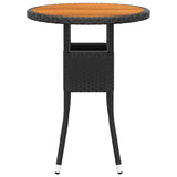 3 Piece Garden Dining Set Poly Rattan Black - Top-Down View