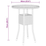 3 Piece Garden Dining Set Poly Rattan Black - Close-Up Angle