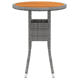 3 Piece Garden Dining Set Poly Rattan Grey - Top-Down View