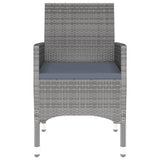 3 Piece Garden Dining Set Poly Rattan Grey