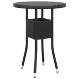 3 Piece Garden Dining Set Poly Rattan Black - Side View