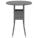 3 Piece Garden Dining Set Poly Rattan Grey