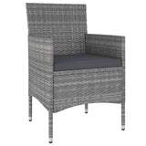 5 Piece Garden Lounge Set Poly Rattan Grey - Side View