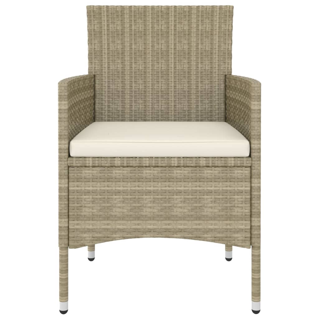 5 Piece Garden Lounge Set Poly Rattan Beige