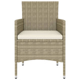 5 Piece Garden Lounge Set Poly Rattan Beige