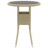 5 Piece Garden Lounge Set Poly Rattan Beige - Rear View