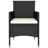 5 Piece Garden Lounge Set Poly Rattan Black