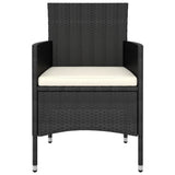 5 Piece Garden Lounge Set Poly Rattan Black - Top-Down View