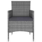 5 Piece Garden Lounge Set Poly Rattan Grey