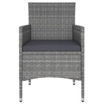 5 Piece Garden Lounge Set Poly Rattan Grey