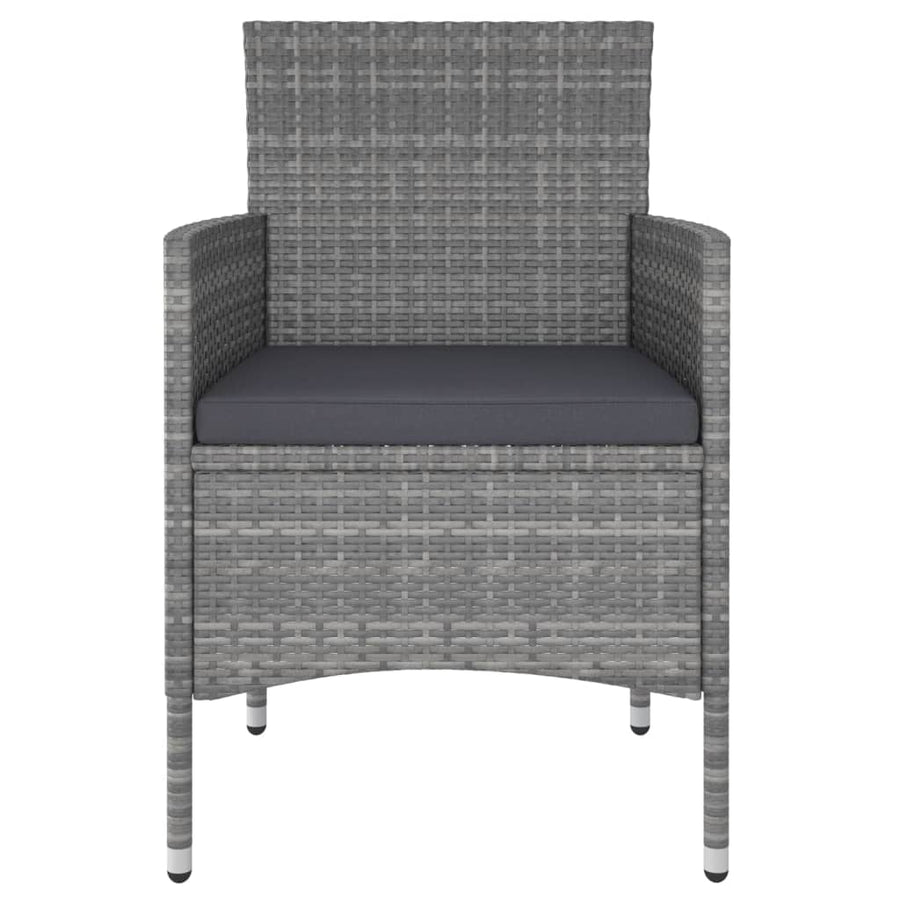 5 Piece Garden Lounge Set Poly Rattan Grey