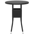 5 Piece Garden Lounge Set Poly Rattan Black