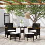 5 Piece Garden Lounge Set Poly Rattan Black
