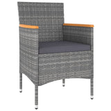5 Piece Garden Lounge Set Poly Rattan Grey - Side View