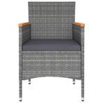 5 Piece Garden Lounge Set Poly Rattan Grey