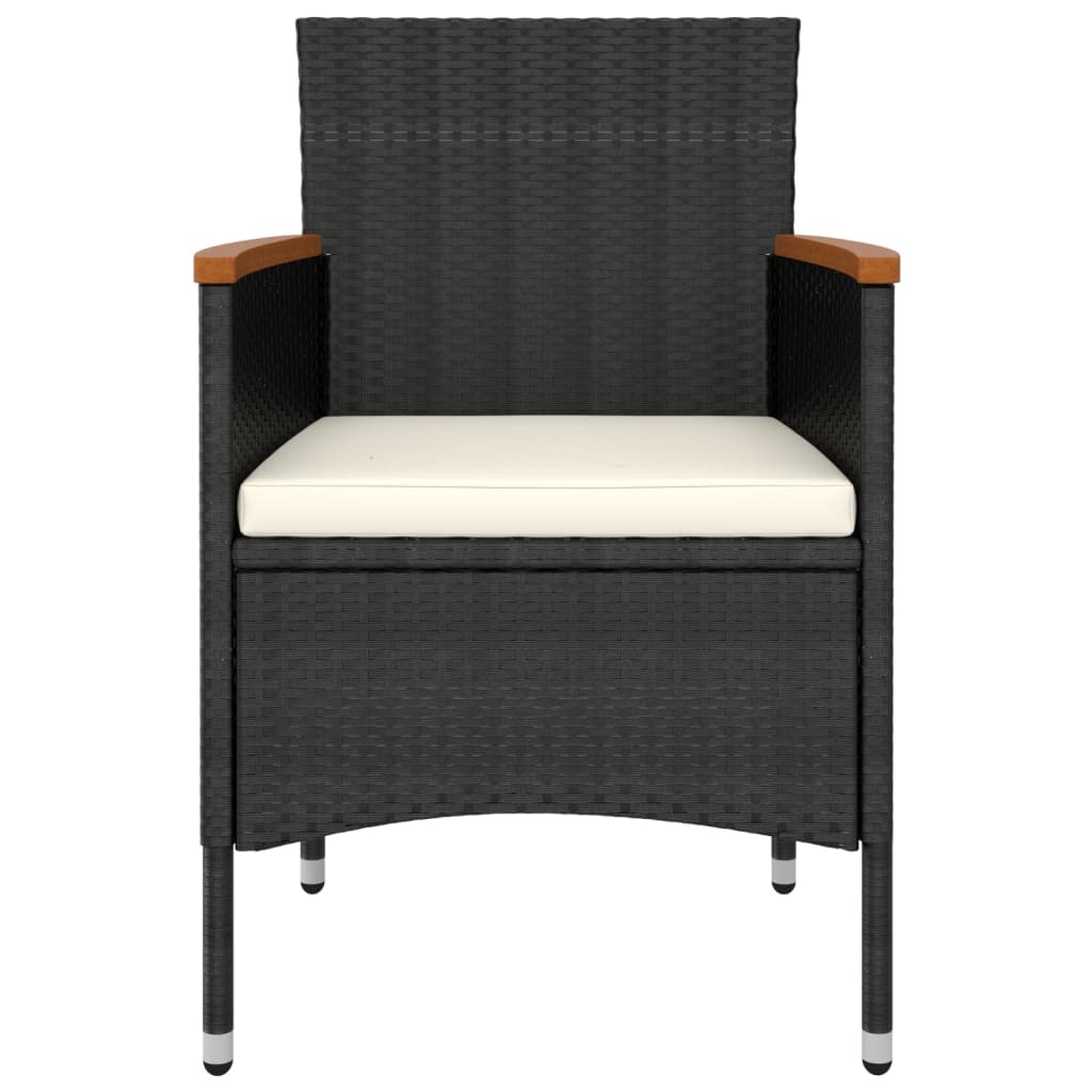 5 Piece Garden Lounge Set Poly Rattan Black