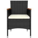 5 Piece Garden Lounge Set Poly Rattan Black