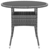 3 Piece Garden Dining Set Poly Rattan Grey