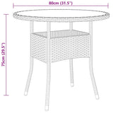 3 Piece Garden Dining Set Poly Rattan Grey