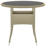 3 Piece Garden Dining Set Poly Rattan Beige
