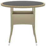 3 Piece Garden Dining Set Poly Rattan Beige