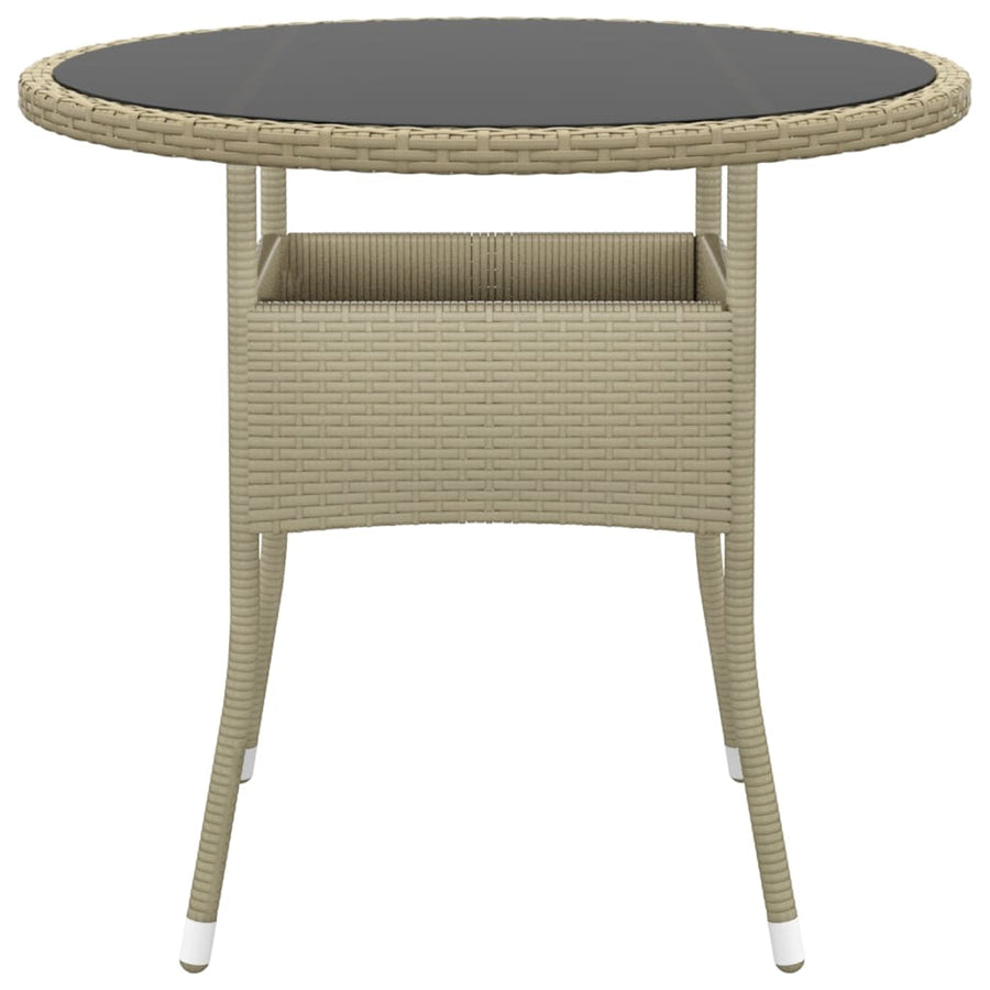 3 Piece Garden Dining Set Poly Rattan Beige